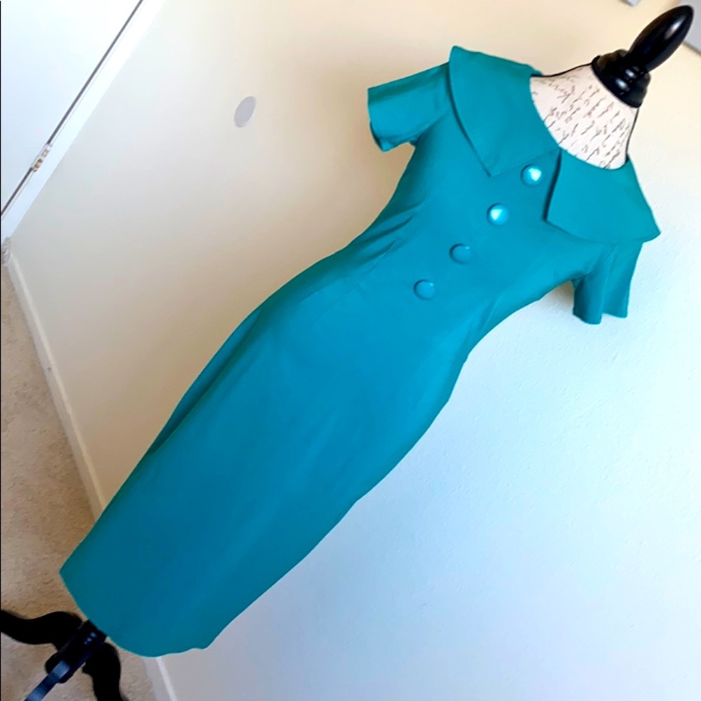 Bettie Page Green Pencil Dress